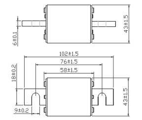 반도체 보호 DC750V 밀리언 엘렉트론 볼트 퓨즈를 위한 케케묵은 요업 카 퓨즈