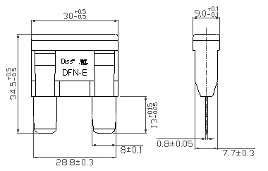 DC80V 60A 자동차 블레이드 퓨즈는 중국에서 생산됩니다