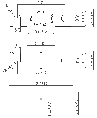 높은 차단 용량 DC150V 저전압 자동차 퓨즈