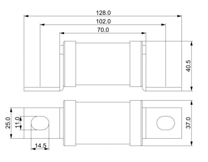 디스만 400 Amp DC 퓨즈 BS88 시리즈 내고 파멸 능력 퓨즈 영국 표준 （규격） 퓨즈